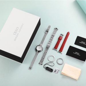 IBSO set watch stainless steel strap simple fashion trend boutique set gift watch waterproof shell cross-border watch