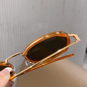 Retro round frame ins style sunglasses women's summer small face white plain glasses Internet celebrity Korean sunglasses men's seaside -
