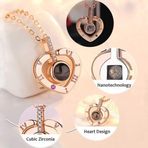 OZON HIT 100 KINDS I Love You Language Projection Necklace Female Does Not Fade Premium Sense Love Heart Pendant Male