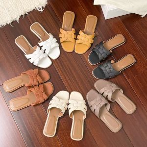 Fashion Sandals Women's 2025 New Summer Flat Toe Fairy Style Roman Shoes Sandals Korean Version 666-16