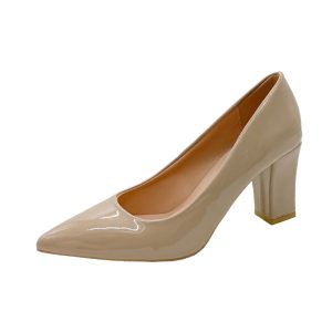 High Heel Fashion Single Shoes Women's Summer Thick Heel Pointed Toe Pumps Work Commuter Office Women Professional Single Shoes Cross Border
