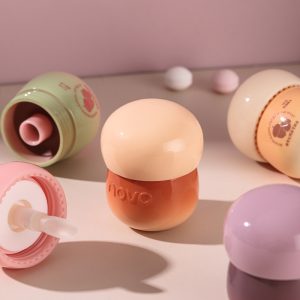 NOVO Small Mushroom Milk Jar Lip Jelly Lipstick Moisturizing Moisturizing Fade Lip Wrinkles Glass Lip Mirror Watery Lip Gloss