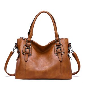 New fashion European and American women's bags, retro simple shoulder bags, large-capacity textured handbags, elegant crossbody bags in stock