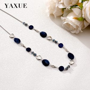 European and American explosive foreign trade geometric heart shape versatile long women's necklace cross-border jewelry