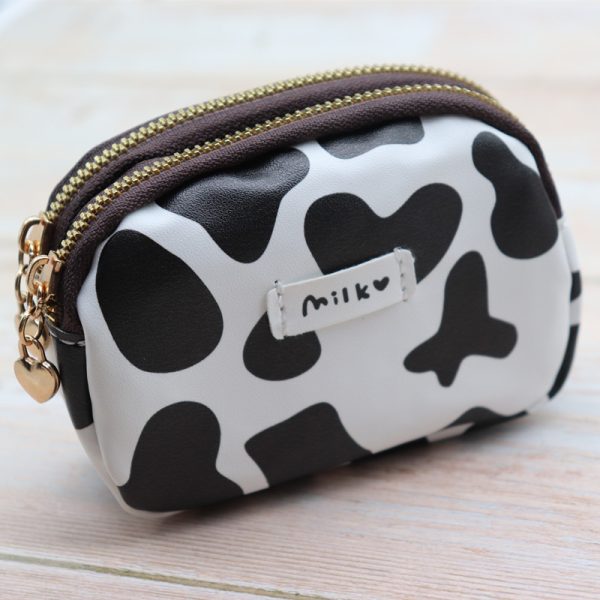 New Korean printed double zipper cute large capacity wallet student coin purse ID card card bag storage bag for women