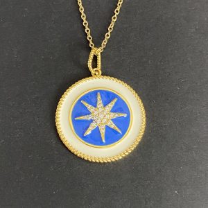 Sun and moon pattern religious copper necklace does not fade women's high-end sense niche light luxury versatile pendant