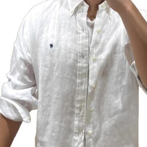 RL Ralph Pony Logo Linen Shirt Men's Spring Autumn Top Long Sleeve Sunscreen Polo Shirt Women's Embroidery Couple