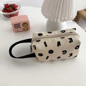 Ye language niche design letter printed bag woman personality versatile bag clutch bag large capacity pen bag storage bag