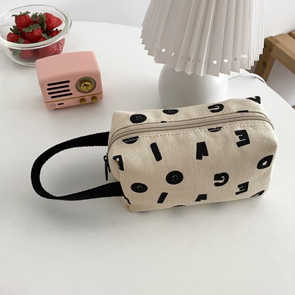 Ye language niche design letter printed bag woman personality versatile bag clutch bag large capacity pen bag storage bag