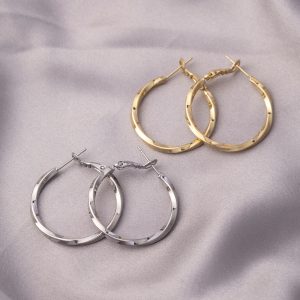Mobius Earrings Circle 2025 New Plain Circle Earrings Women's Light Luxury High-end Temperament Earrings Nordic Retro