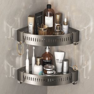 Non-perforated bathroom, toilet, shelf, toilet, hand washing, countertop, wall, triangular storage bracket, bath wall hanging