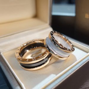 High Quality Red Man Charity Ring Men's and Women's Black and White Ceramic Ring Rose Gold Spring Ring Couple Ring