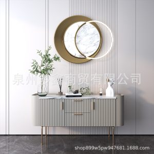 Light luxury metal wrought iron wall decoration living room sofa backdrop wall pendant bedside with light creative wall decoration