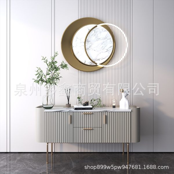 Light luxury metal wrought iron wall decoration living room sofa backdrop wall pendant bedside with light creative wall decoration - Image 3
