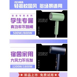 Electric hair dryer barrel for home 1200W 800w for student dormitory 500w low power 600w 700w mute