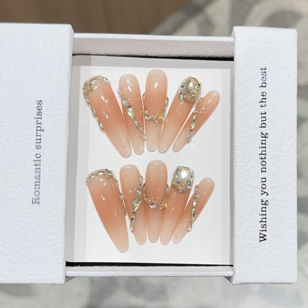 [Zhiqiu] high-end handmade wearable nails pure handmade ins style wearable nails wholesale nail nail art nail pieces