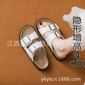 Cross-border Internet celebrity same retro sandals with square buckle adjustable thick sole casual-stepping feeling Boken slippers