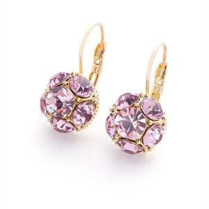Korean retro color circle full diamond earrings 2023 new high-end niche design temperament earrings