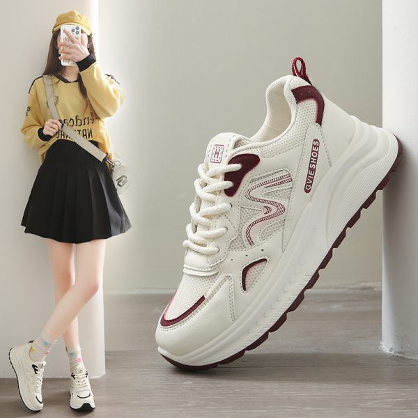 Lightweight daily women's shoes, daddy shoes, women's platform sports white shoes, 2025 spring and autumn new versatile casual board shoes - Image 4