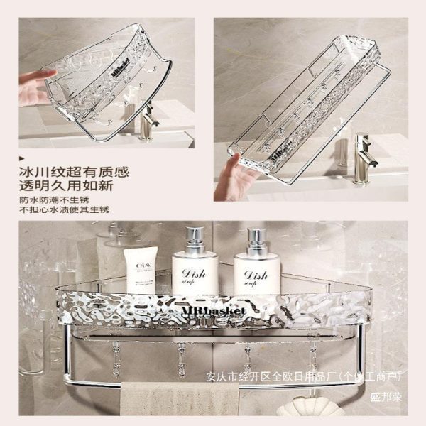 Wall disposable table storage rack, wall mounted toilet storage rack, punched toilet shelf, bathroom household toilet - Image 4