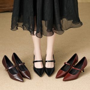 G60-11 Huilia French high-end single shoes women's 2025 new pump slender heel pointed temperament high heels