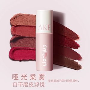 AKF Lip Clay Lip Stain White Lipstick Affordable Student Autumn and Winter Niche Brand Lipstick, Lip Gloss, Mist Lip Makeup, Multicolor