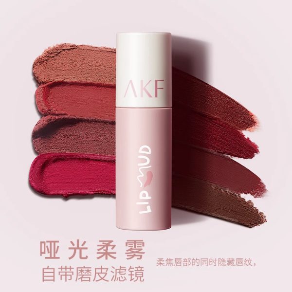 AKF Lip Clay Lip Stain White Lipstick Affordable Student Autumn and Winter Niche Brand Lipstick, Lip Gloss, Mist Lip Makeup, Multicolor - Image 3