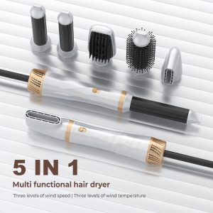 Cross-border 5-in-1 hot air comb multi-purpose hair straightening dual-purpose hair dryer 5-in-1 hair dryer wholesale