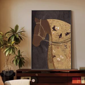 The second-hand style living room decoration painting, the new horse to the success of the retro sofa background wall painting, the high-end sense of the entrance murals