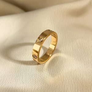 Titanium steel bathable simple and generous titanium steel ring women's fashion is trendy niche design exquisite decoration ring pair ring