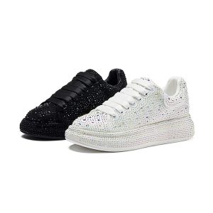 N93 Spring and Autumn Fashion: New Rhinestones Sparkling Stars, Low-top Lace-up Casual Women's Fashion Shoes, Fashionable and Versatile