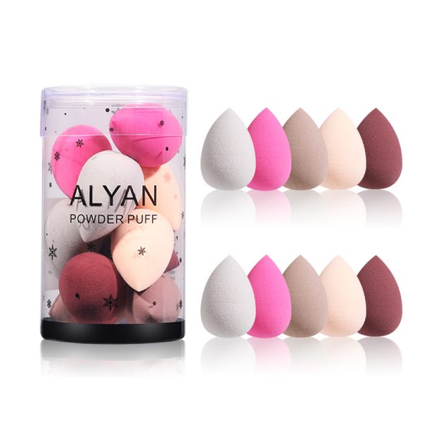 ALYAN Mini Beauty Egg Cylinder 10 pcs Soak water to get bigger Wet and Dry Makeup Sponge Puff Foundation BB