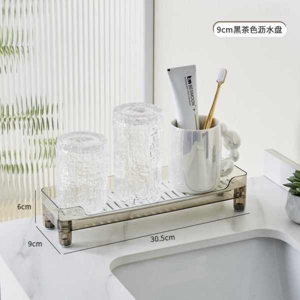 Bathroom toilet shelf toothbrush shelf mouthwash cup tray wash countertop light luxury cosmetics storage box - Image 2