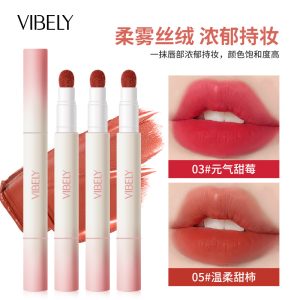 VIBELY's new cute velvet air lip gloss is rich and weary, not easy to fade, soft mist matte lip cream lipstick