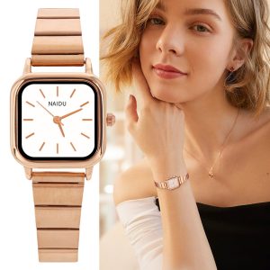 Manufacturer Wholesale Watches Women's NAIDU Series French Vintage Small Square Steel Strap Watch Women's Quartz Watch