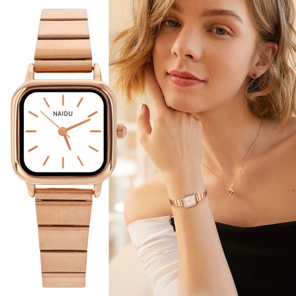 Manufacturer Wholesale Watches Women's NAIDU Series French Vintage Small Square Steel Strap Watch Women's Quartz Watch