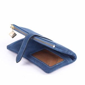 Cross-border women's new Korean version retro frosted two-fold drawstring women's long wallet multi-card position women's wallet wholesale