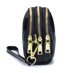 Women's clutch bag, large capacity, three-layer wallet, first layer cowhide, multi-functional temperament, mother's leather clutch bag