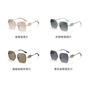 Cross border new sunglasses anti-ultraviolet shading high fashion metal driving polarized sunglasses female factory wholesale