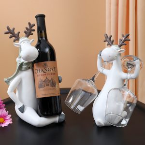 Nordic style creative elk red wine bottle holder entryway home bedroom living room resin ornament art ornament gift gift
