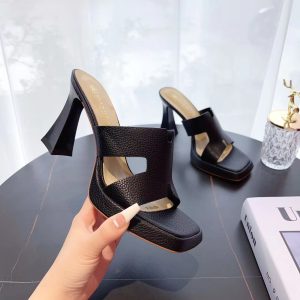 Brazed gold bird with sandals for women, summer 2023 new sexy square toe thick heel platform slippers for women to wear