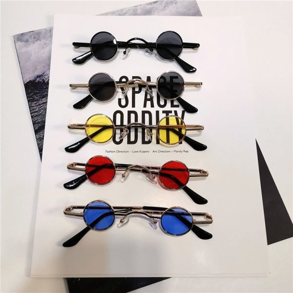 Super small frame round retro sunglasses for men and women styling mini small round frame prince glasses glasses hip hop sunglasses tide - Image 3