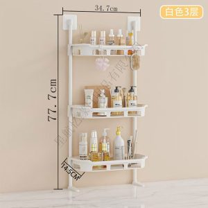 Bathroom toilet multi-layer storage rack, bathroom punching-free storage rack, kitchen wall hanging cleaning utensil storage shelf