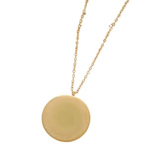 Cross-border new fashion men's accessories necklace high-end stainless steel round pendant titanium steel necklace does not fade women