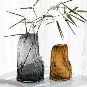 Creative special-shaped rockery glass vase Chinese style simple living room decoration ornaments flower aquaculture flower arranger