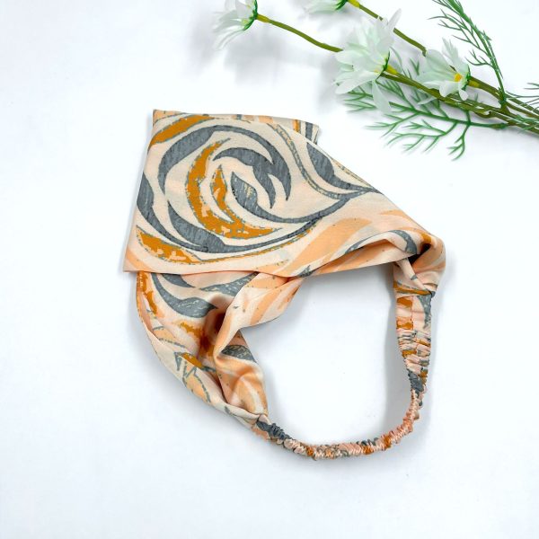 Amazon Nordic Imitation Silk Hair Bands Digital Printing Salin Models Home and Outdoor Versatile Artificial Silk Hair Bands - Image 2