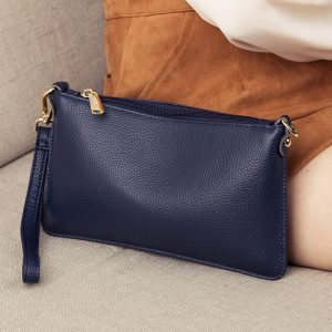 Women's Clutch Bag 2023 New Trendy Leather Clutch Bag Female Small Bag Clutch Bag Soft Leather Simple Mini Small Satchel Bag