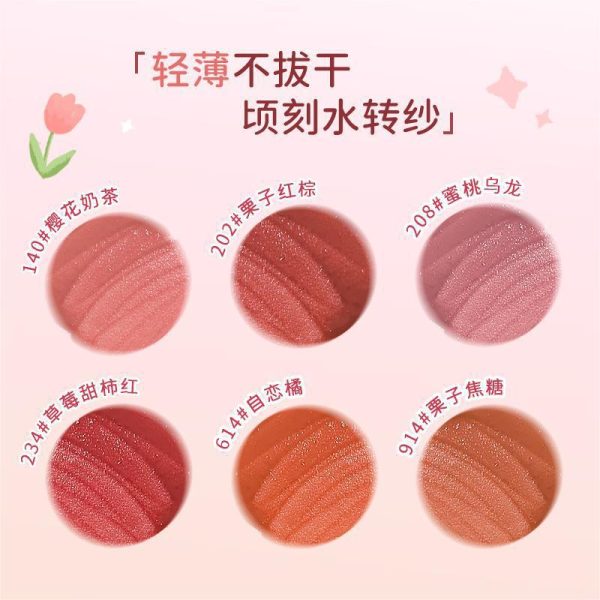 NOVO Water Mist Lip Veil Lip Gloss, Matte Matte, Matte Matte, Waterproof, Non-Fade, Non-Sticky Cup, Gentle Daily, Plain Makeup, White Lipstick - Image 4