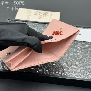 D home bi-fold wallet with logo leather ladies wallet sheepskin coin purse quilted short wallet sense of quality