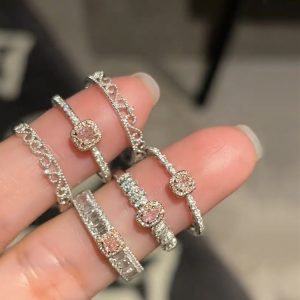 2024 popular zircon geometric opening ring, simple and fashionable, index finger ring, temperament, light luxury, versatile hand jewelry, wholesale women